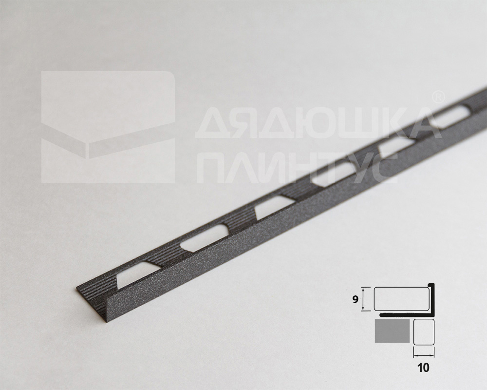 Алюминиевый Г-образный профиль ПО-Г10 (72276PX)  серый муар 2,7 м.