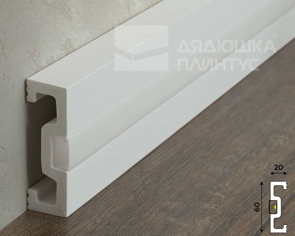 Молдинг Солид 2 UHD 10/60L 2,0 м Белый c LED рассеивателем