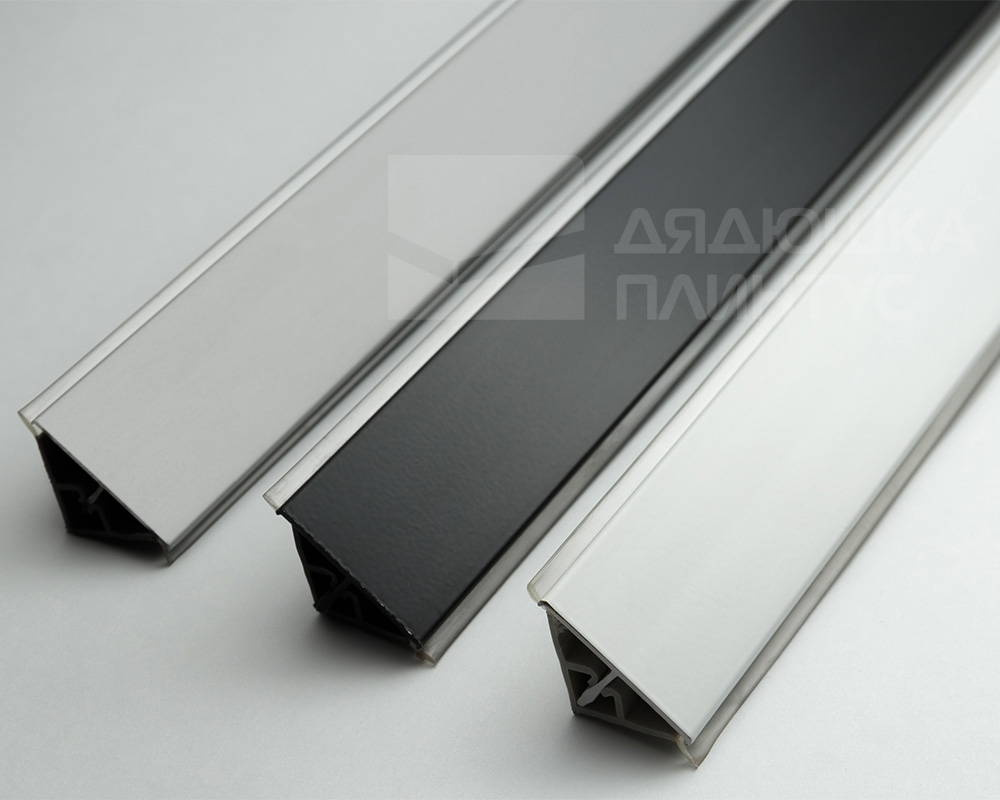 Плинтус для столешниц прямоугольный Алюминий 25*10мм 3,05м. Белый