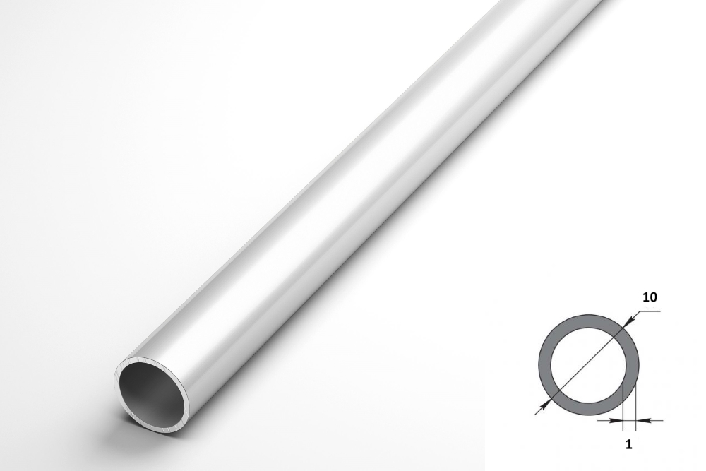 Труба круглая Ø 10 мм ТКр 02.2000.501л Серебро