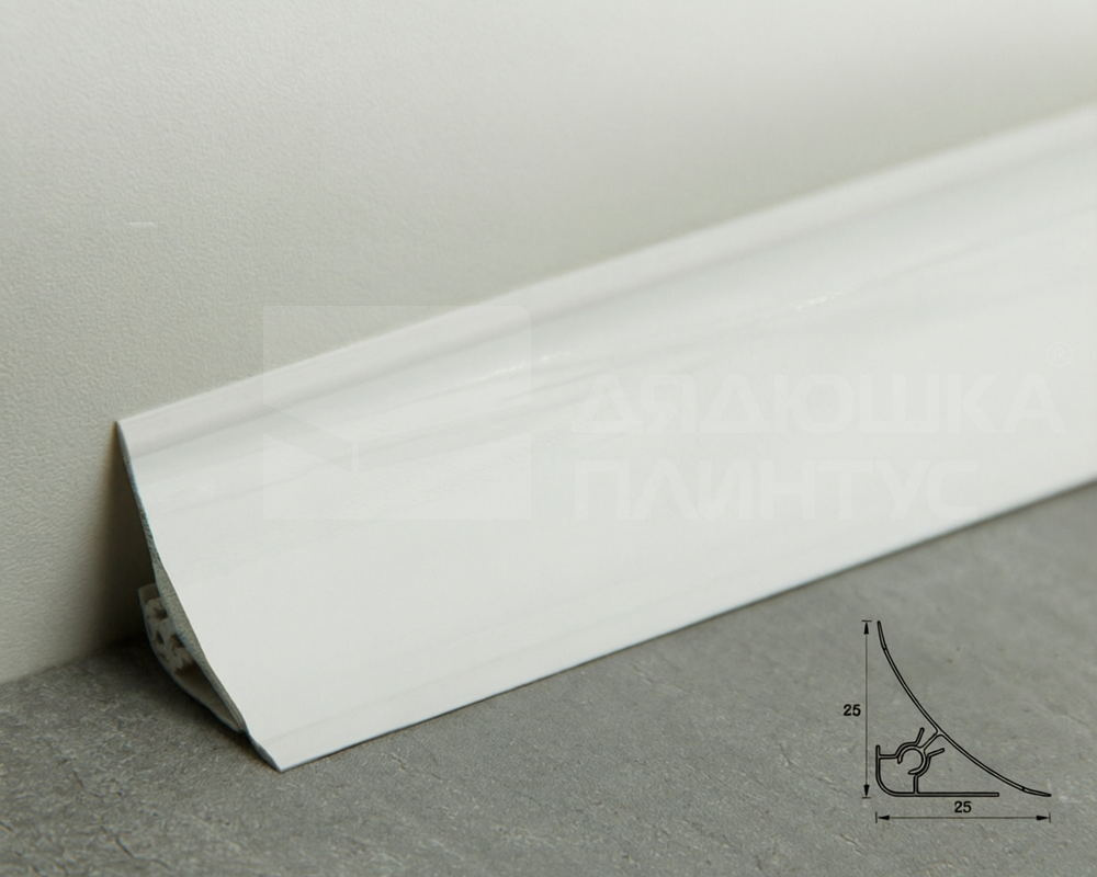 Плинтус для столешниц ПВХ ИДЕАЛ 25*25 3,0м 001 Белый